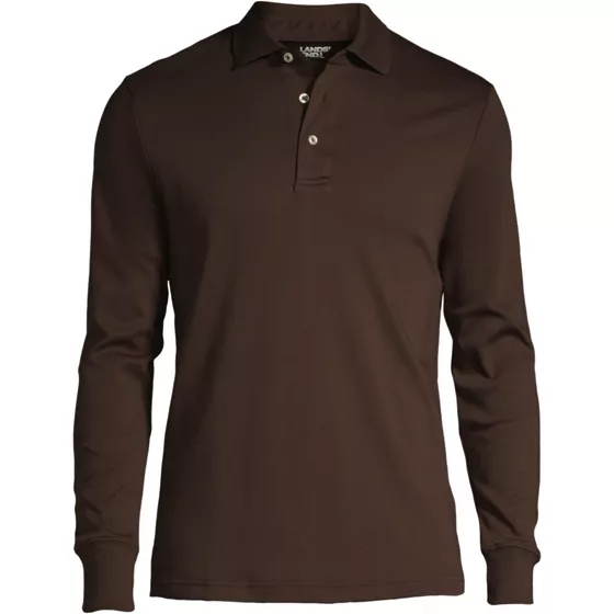 Men's Long Sleeve Cotton Supima Polo Shirt - primary