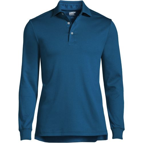 Polo manches longues uni, homme