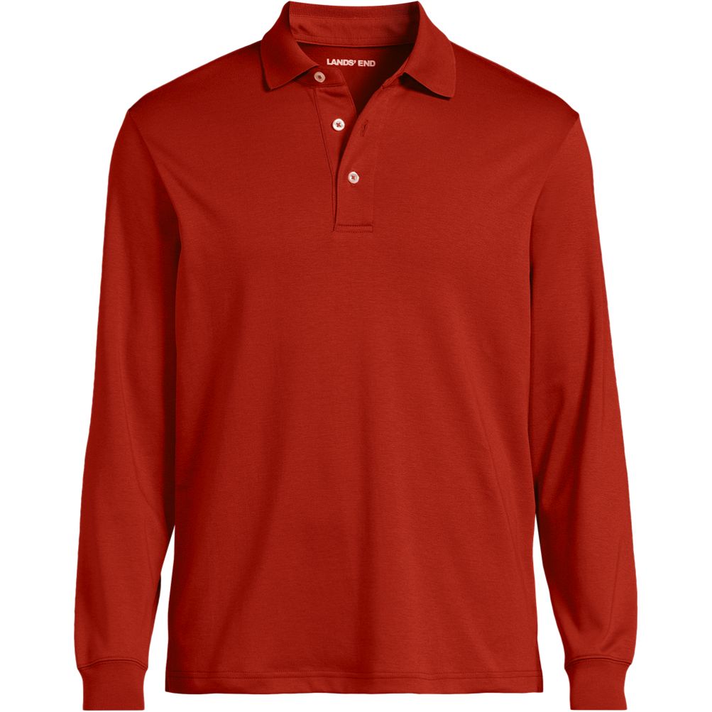 Men's Long Sleeve Cotton Supima Polo Shirt | Lands' End