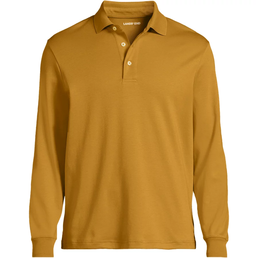 Men's Long Sleeve Cotton Supima Polo Shirt view 3