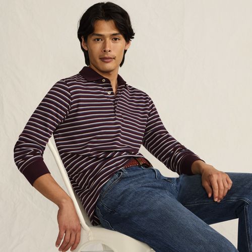 Men's Long Sleeve Cotton Supima Polo Shirt