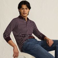 新品Lands'End ラガーシャツ M米国製レッド/ホワイト/ネイビー 新品 Men's Red Polo Shirts | Lands' End