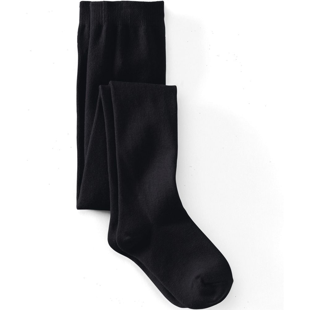 Girls Flat Knit Tights - White, Black or Navy