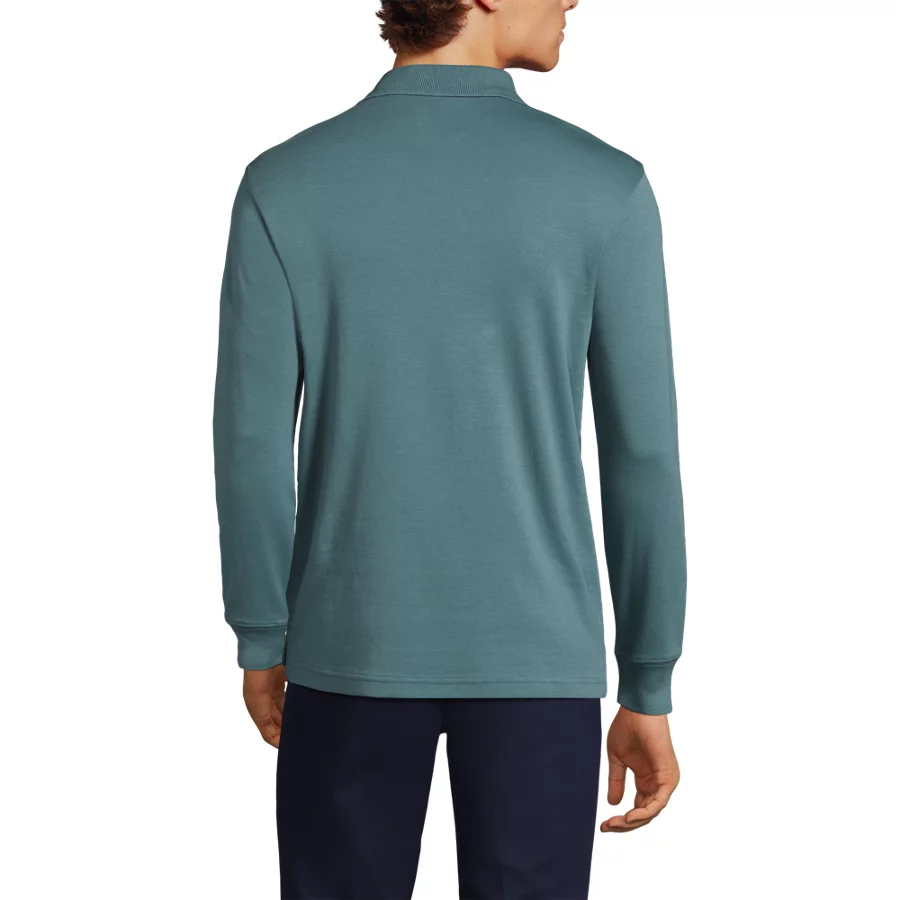 Men's Long Sleeve Cotton Supima Polo Shirt With Pocket