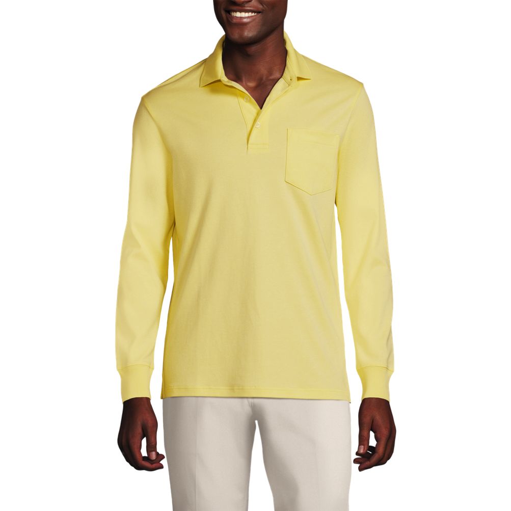 long sleeve polo shirts with chest pocket