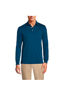 Men's Long Sleeve Supima Polo Shirt with Pocket