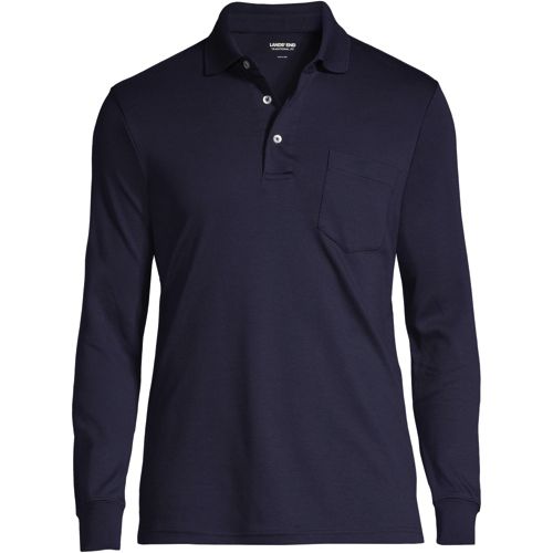 Men's Long Sleeve Super Soft Supima Polo Shirt with Pocket