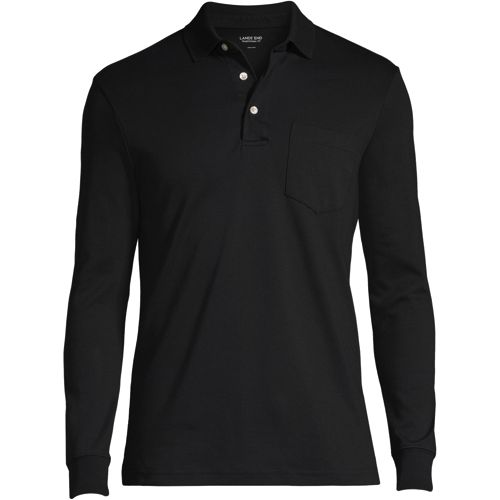 Men's Long Sleeve Super Soft Supima Polo Shirt with Pocket