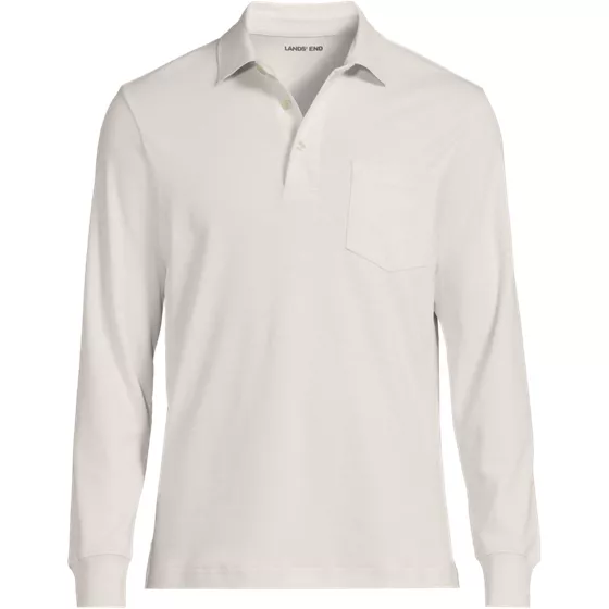 Men's Long Sleeve Cotton Supima Polo Shirt with Pocket - primary