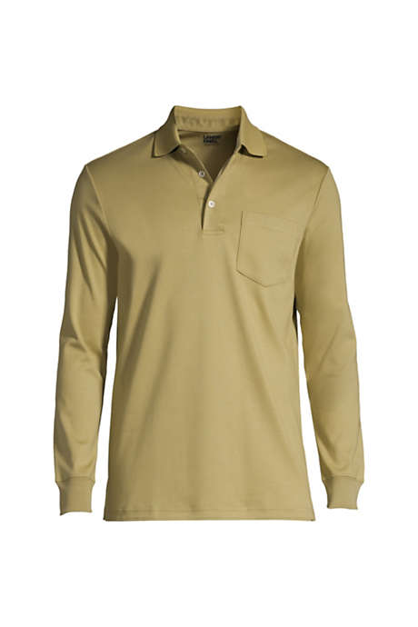 Men's Long Sleeve Super Soft Supima Polo Shirt with Pocket