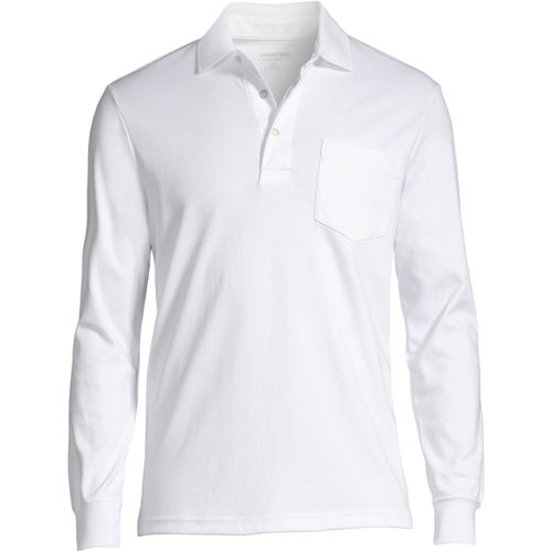 Men's Long Sleeve Super Soft Supima Polo Shirt with Pocket