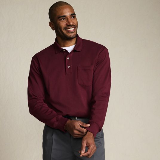 Men's Long Sleeve Polo Shirts | Lands' End