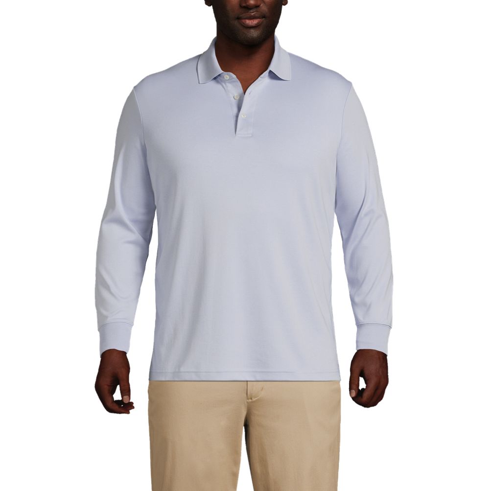 Men's Big Long Sleeve Supima Interlock Polo Shirt