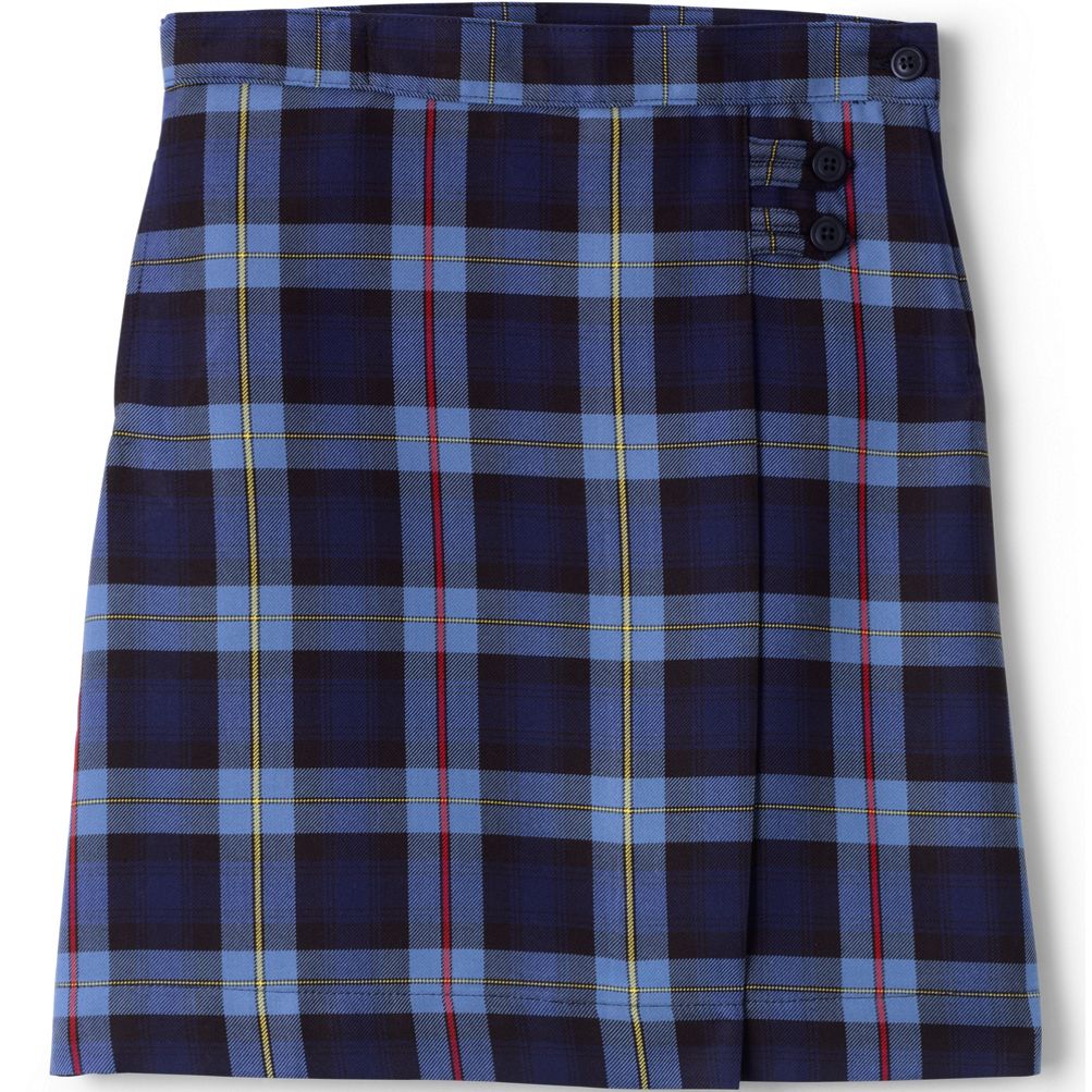 Lands end 2025 blue plaid skirt