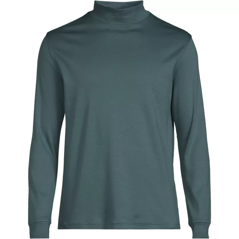 Men's Big and Tall Cotton Supima Mock Turtleneck, Front