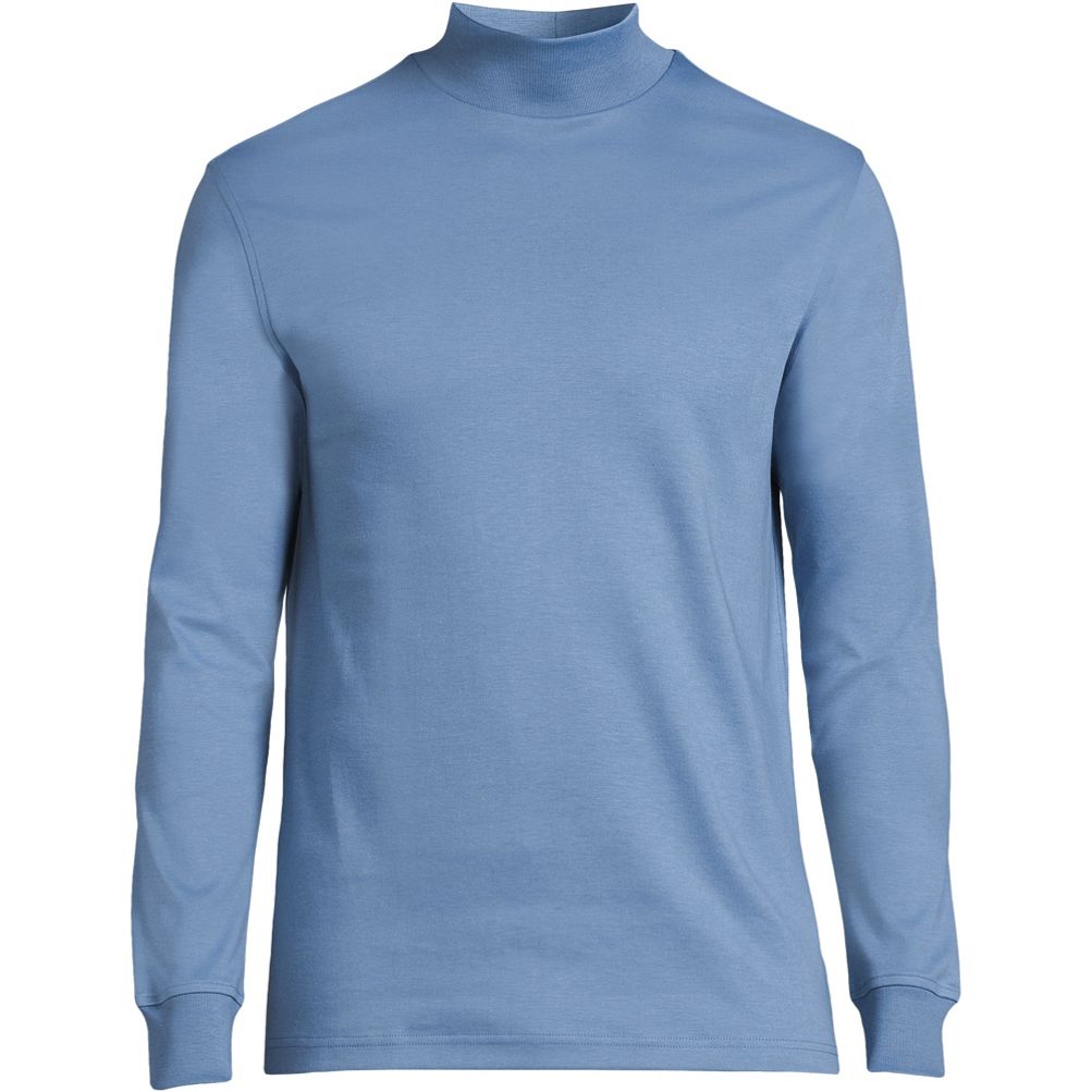 Men's cotton mock store turtleneck long sleeve