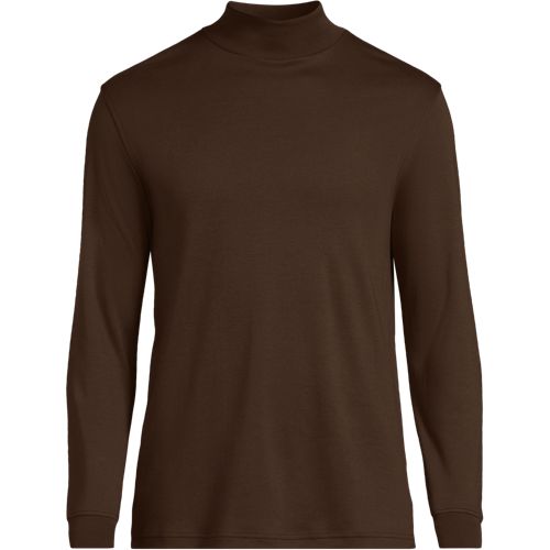 Supima Jersey Polo Neck, Men, size: XXL, regular, Brown, Cotton, by Lands' End