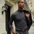 Men's Cotton Supima Mock Turtleneck, alternative image