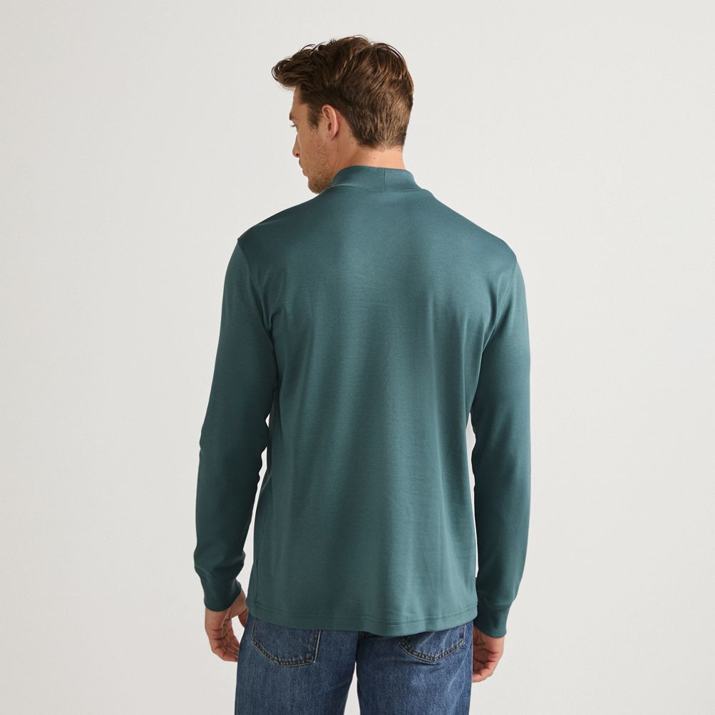 Men's Cotton Supima Mock Turtleneck | Lands' End