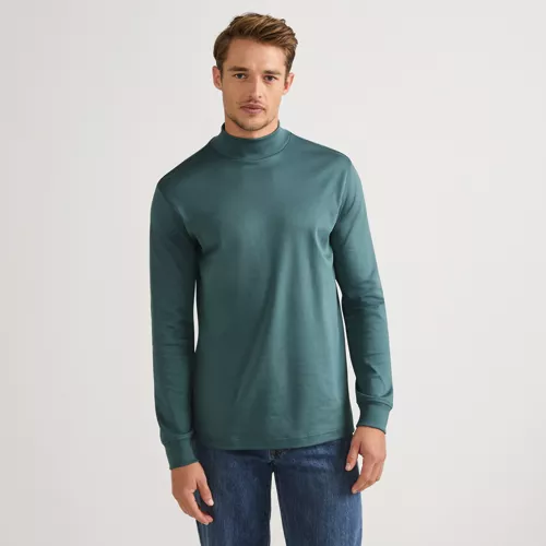 Men's Cotton Supima Mock Turtleneck, Front