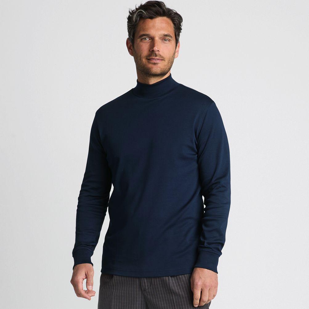 Men s Cotton Supima Mock Turtleneck Lands End