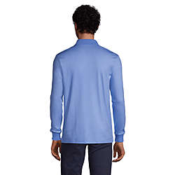 Men's Long Sleeve Jacquard Super Soft Supima Polo Shirt, Back