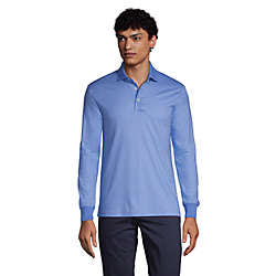 Men's Long Sleeve Jacquard Super Soft Supima Polo Shirt, Front