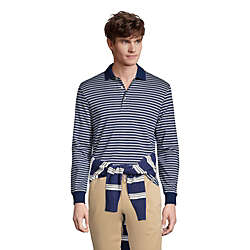 Men's Long Sleeve Jacquard Super Soft Supima Polo Shirt, alternative image