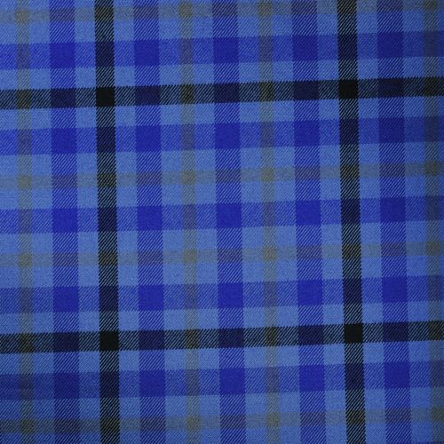 Muted Cobalt Blue/Black Plaid