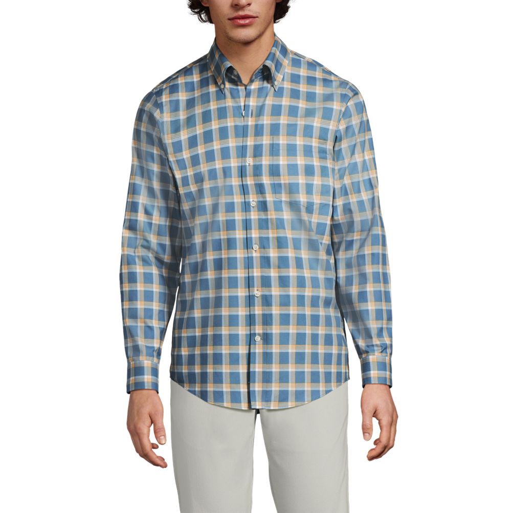 Men's Traditional Fit No Iron Twill Shirt | Lands' End