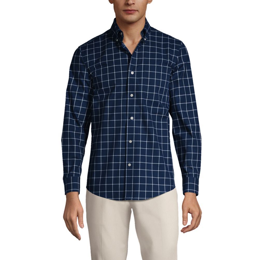 Men's Traditional Fit No Iron Twill Shirt | Lands' End