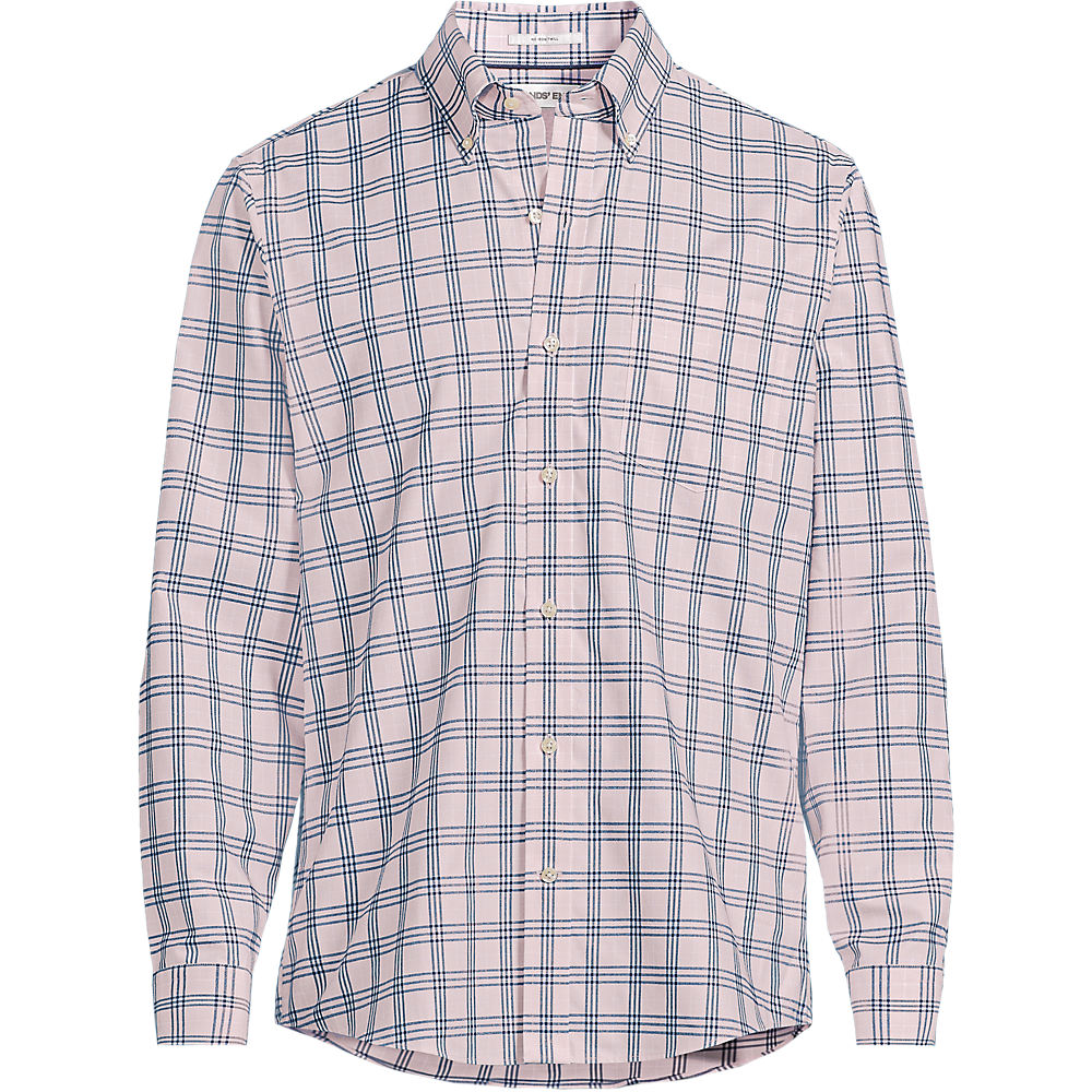 Non-iron Twill Shirt, Traditional Fit, Men, size: S, regular, Pink, Cotton, by Lands' End