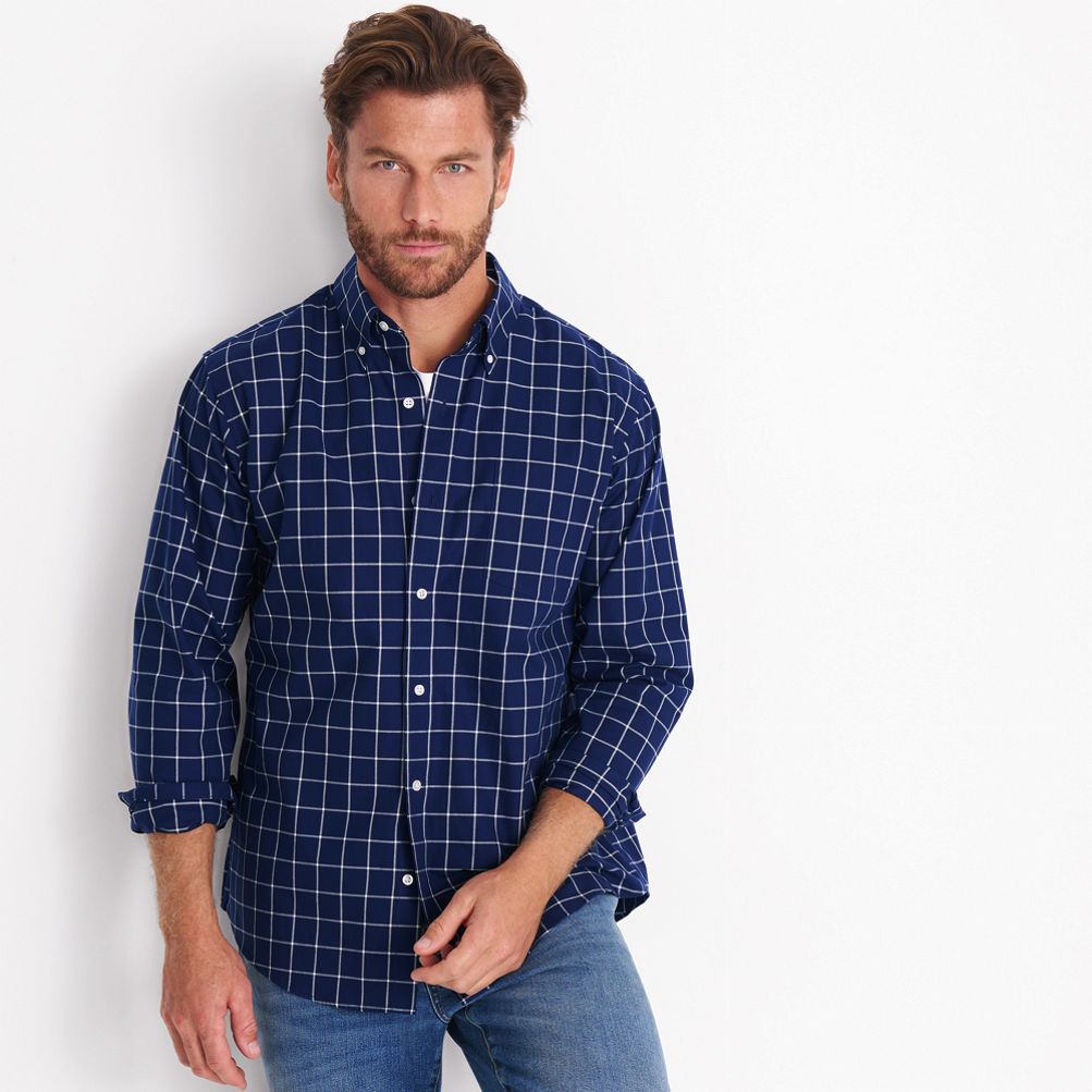 Men's Traditional Fit No Iron Twill Shirt | Lands' End