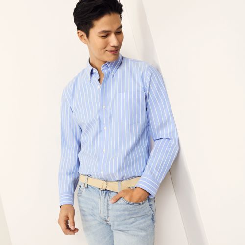Men's No Iron Comfort Waist Traditional Fit Plain Front