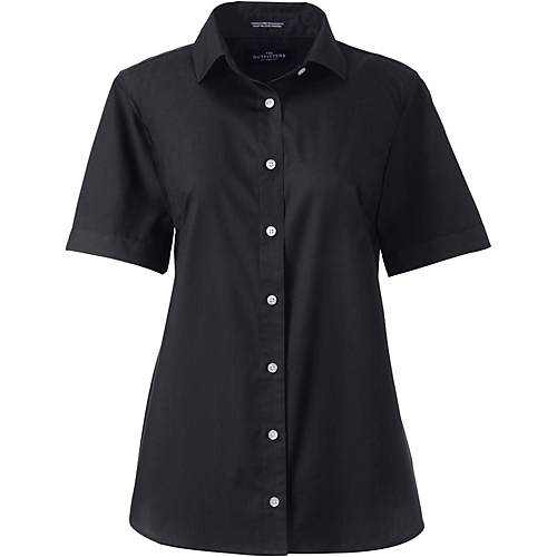 Women's Petite Short Sleeve Broadcloth Shirt - Secondary