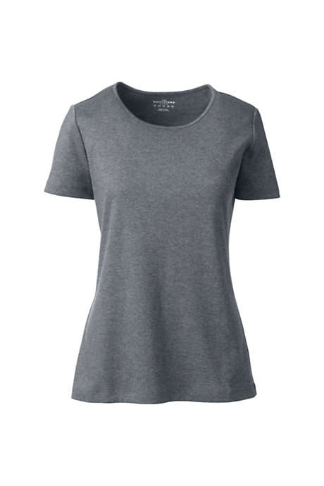 Women's Cotton Polyester Short Sleeve Jewelneck T-shirt