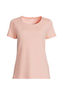 Women's Cotton Polyester Short Sleeve Jewelneck T-shirt