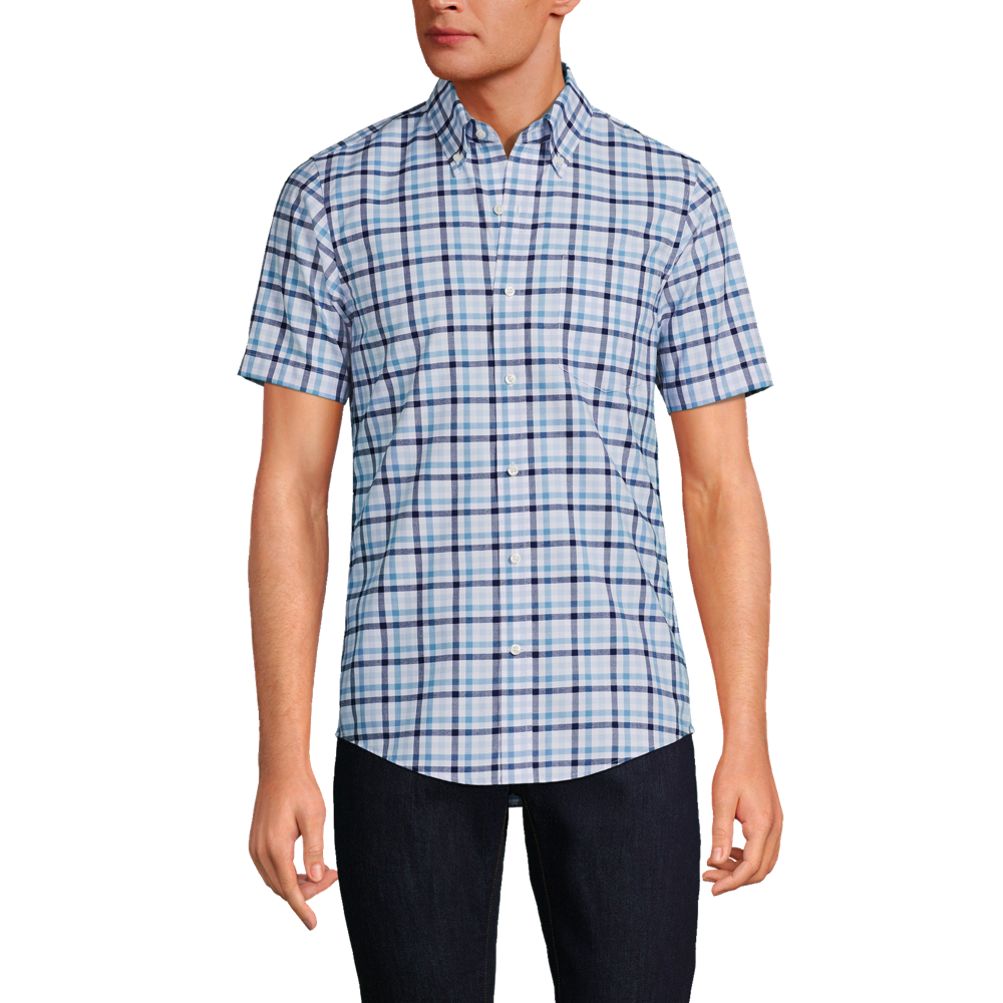 Men's Short Sleeve Traditional Fit No Iron Sportshirt | Lands' End