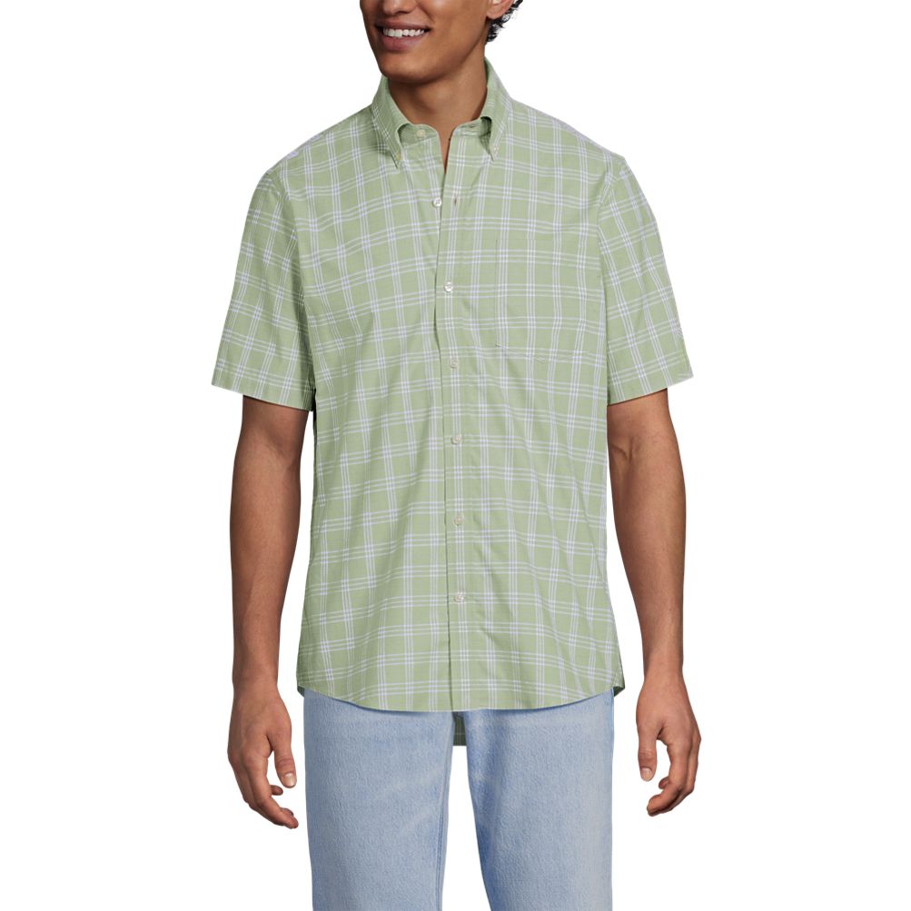 Men's Short Sleeve No Iron Twill Shirt | Lands' End