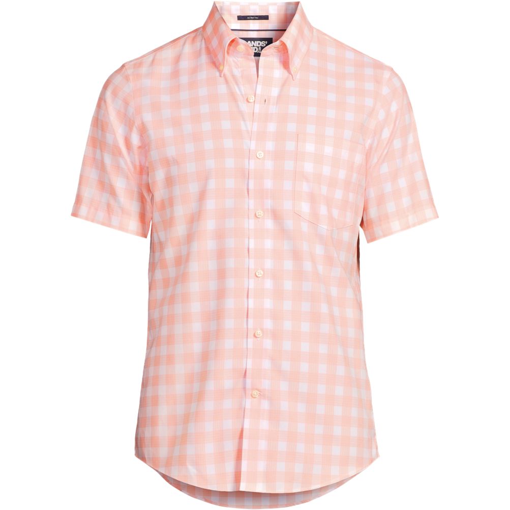 lands end mens short sleeve dress shirts Men's Short Sleeve No Iron Twill Shirt