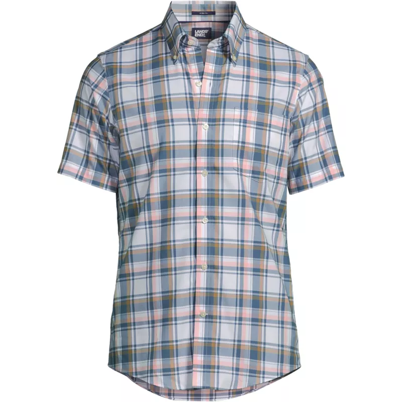 Men's Short Sleeve No Iron Twill Shirt, Front