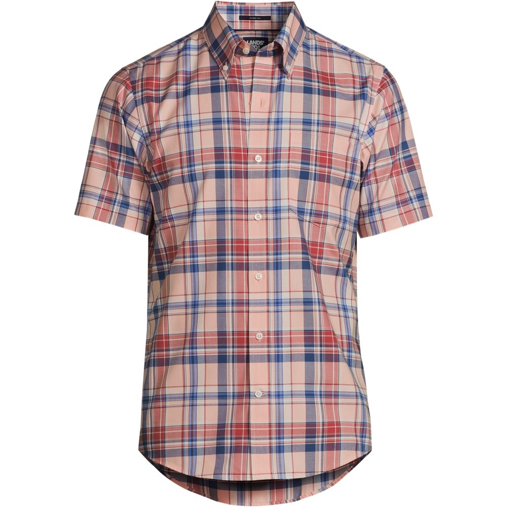 Men s Short Sleeve No Iron Twill Shirt Lands End