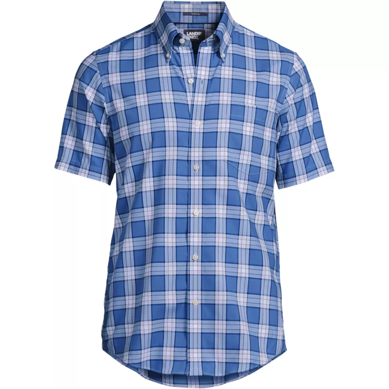 Men's Short Sleeve No Iron Twill Shirt, Front