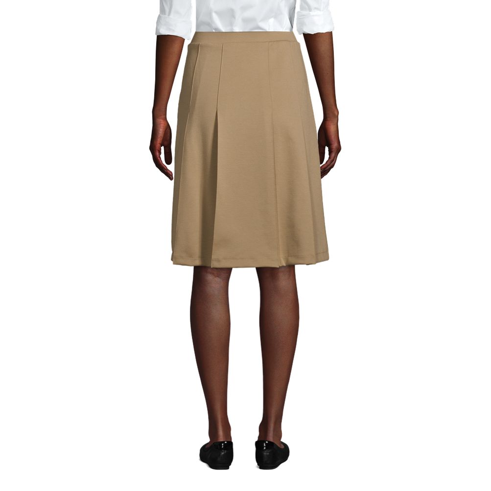 Women s Ponte Pleat Skirt at the Knee Lands End