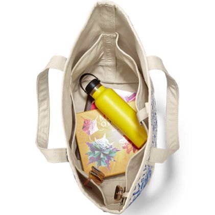 Large Print 5 Pocket Open Top Canvas Tote Bag - image 2