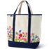 Large Print 5 Pocket Open Top Canvas Tote Bag, Front