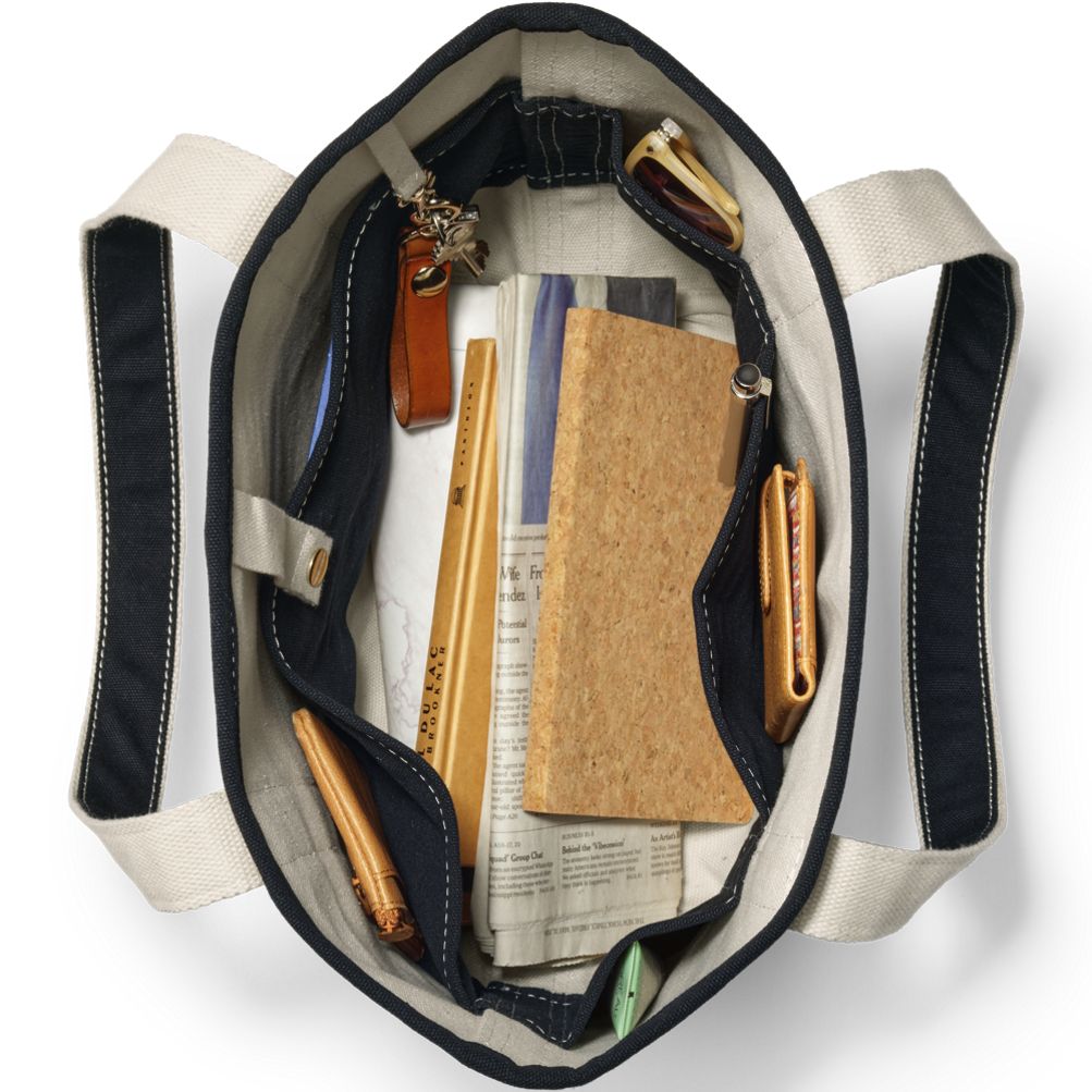 Medium Print 5 Pocket Open Top Canvas Tote Bag | Lands' End