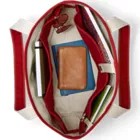 Medium Print 5 Pocket Open Top Canvas Tote Bag