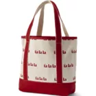 Medium Print 5 Pocket Open Top Canvas Tote Bag