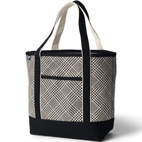 Lands' End Medium Print Canvas Tote Bag